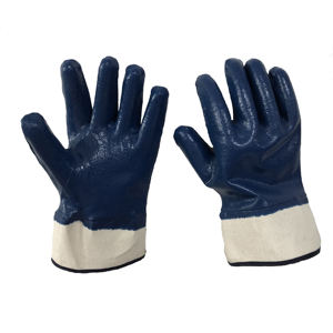 Guantes de seguridad a prueba de aceite sumergidos en nitrilo azul, guantes resistentes a productos químicos de gas y aceite ácido, guantes de trabajo resistentes completamente sumergidos - Product Image 1