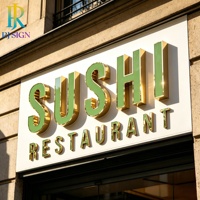 Letrero Comercial Personalizado, Letrero con Letras de Canal, Letras Acrílicas 3D con LED, Letrero de Pared con Logotipo, Letrero Metálico Iluminado para Edificios
