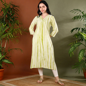 <b>Women</b> Cotton Straight Tie-Dye <b>Kurta</b> Quick Dry Summer Casual Office Party Lifestyle Fashion Modern Daily Wear Best Price Supplier - Product Image 1