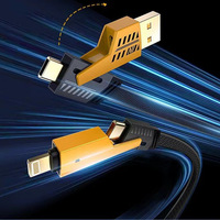 4-in-1 PD Schnellladung 27W/65W Flachkabel Typ-C zu Typ-C für Mobiltelefone 1m C-C