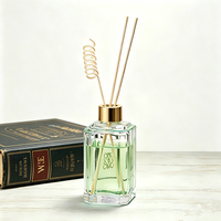 Décoration d'intérieur, diffuseurs d'aromathérapie carrés avec bouchon doré, 100 ml, 180 ml, flacon en verre, diffuseur de parfum à bâtonnets
