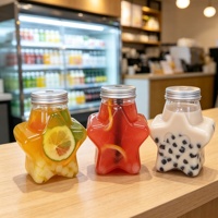 Offre Spéciale – Bouteille Écologique Jetable en PET de 330 ml en Forme d'Étoile, Qualité Alimentaire, pour Boissons Énergisantes, Thé Boba, Sodas, Jus – Idéale pour la Vente au Détail et les Cadeaux