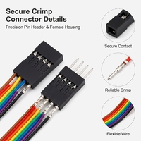 Câble de raccordement Dupont femelle à mâle 1-40 broches, câble ruban arc-en-ciel, faisceau de câbles industriel personnalisé pour prototypage de cartes de développement et de circuits imprimés