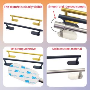 Suporte para Toalhas de Banheiro em Aço Inoxidável Sem Perfuração, Suporte para Toalhas de Hotel, Prateleira de Armazenamento Montada na Parede - Product Image 5
