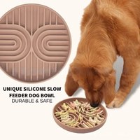 Mangkuk Anjing Silikon Portabel Ramah Lingkungan Mewah Khusus Bebas BPA Bentuk Bulat Mangkuk Anjing Silikon Food-Grade Slow Feeder Hewan Peliharaan