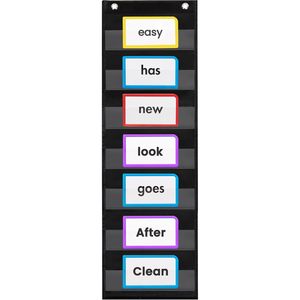 Organizador de Bolsillo 9x33 Negro Laminado para Aprendizaje de Idiomas y Almacenamiento en el Aula - Product Image 1