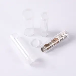 Transparent Coin Tube Plastic Coin Jar Packaging Saving Money Box