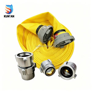 3 Inch Water <strong>Pipe</strong> 100m 110mm 4 Inch PVC Collapsible Layflat Yellow Fire <strong>Hose</strong> 2" with Quick Connect for Firefighting Irrigation - Product Image 1