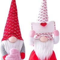Poupée sans visage en peluche rose pour la Saint-Valentin, ornement enveloppe cœur, poupées gnome nordiques, cadeaux, jouets en peluche pour la décoration de fenêtre à la maison