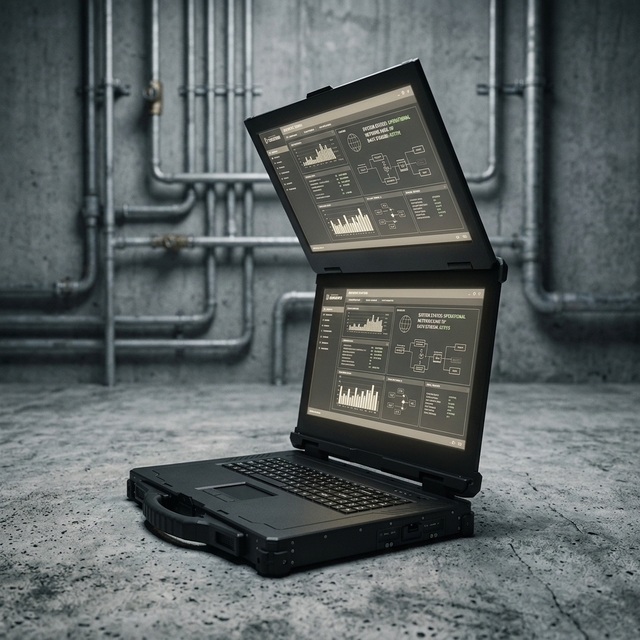 15.6'' Industrial Rugged Laptop IP65 Intel I9-13900HK DDR5 MXM GPU for Outdoor Harsh Environment Use