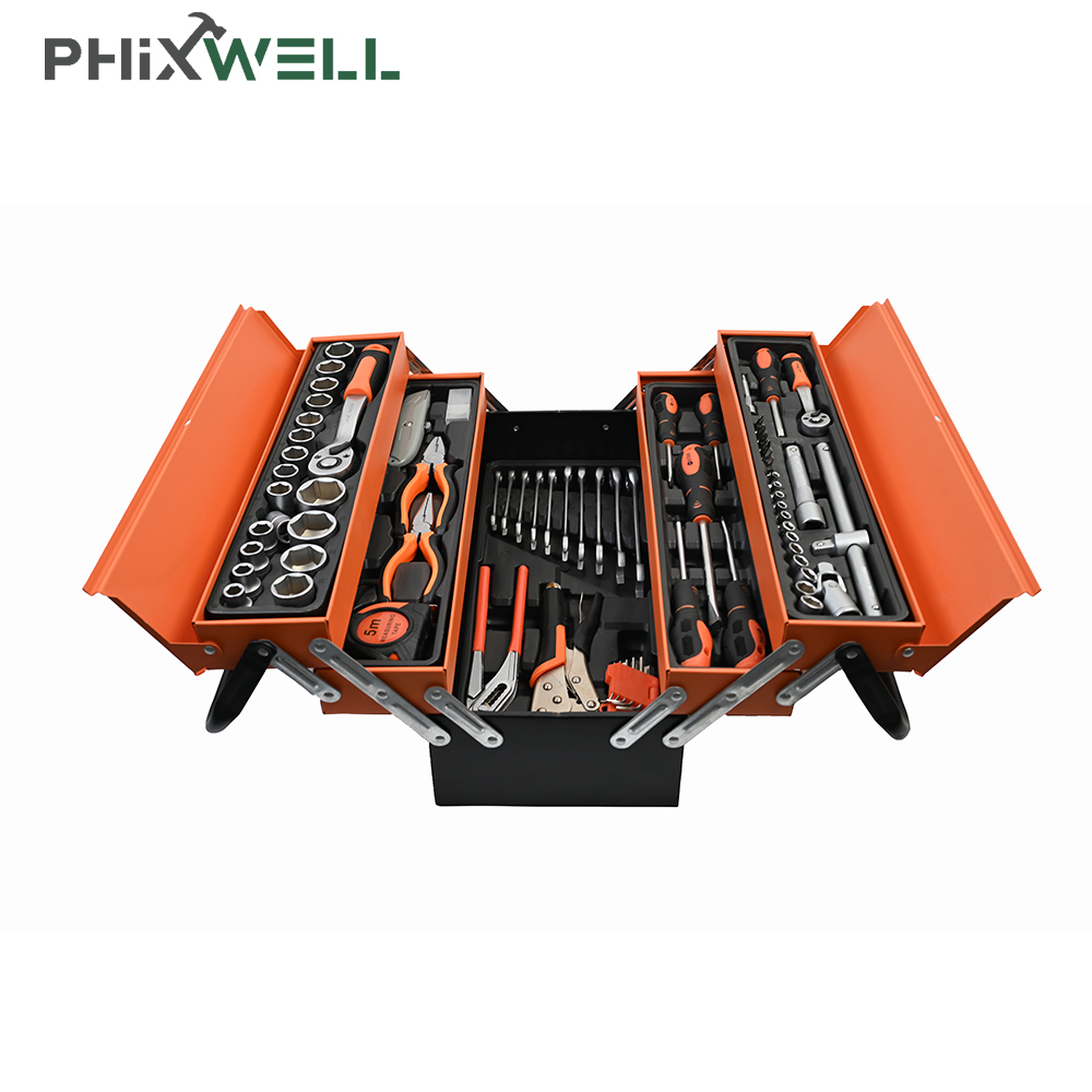 PHIXWELL 85 Pcs Iron Tool Box - Multifunctional Tool Set