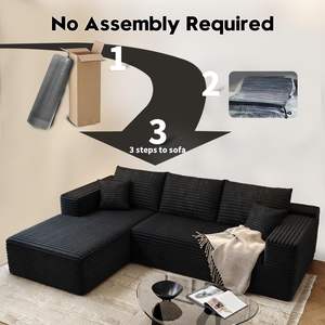 Sofa awan bentuk L minimalis memiliki bagian Sofa dengan kursi kiri dan pendingin dapat diperpanjang gaya Modern terkompresi - Product Image 2