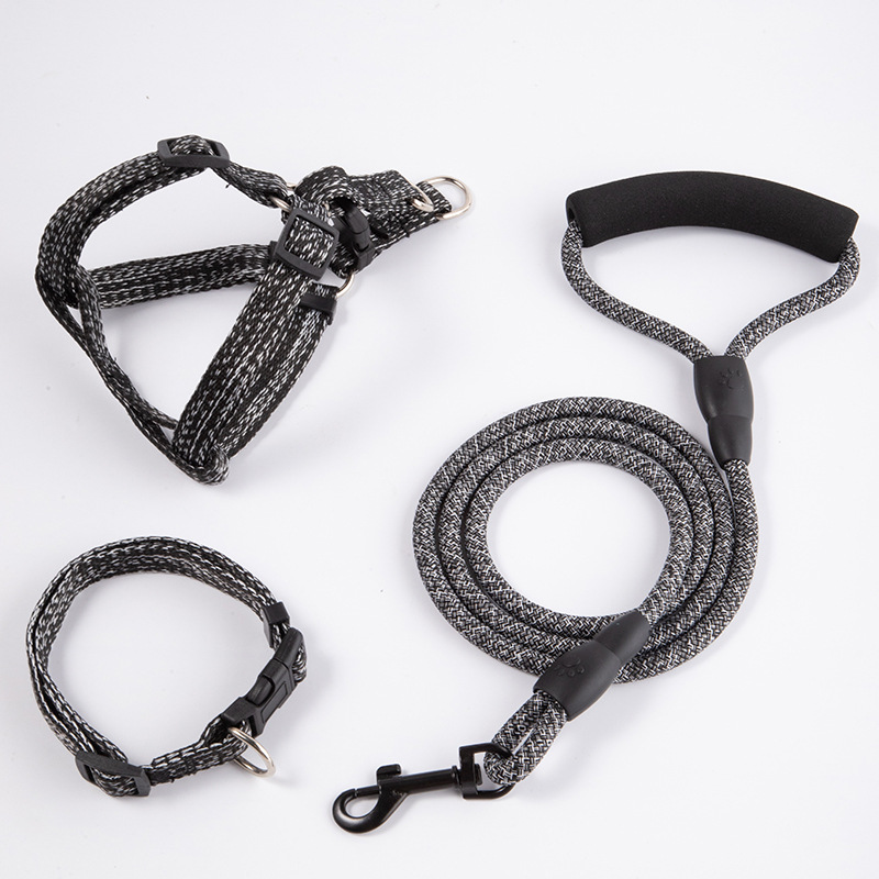 Black three-piece set [chest and back rope collar]