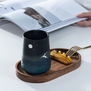 Chinesische Art Keramik Tee tasse Handy Tasse Schriftzug Große Tasse National Trendy Style Hand wärmer Flasche Paar Becher Tee schale - Product Image 3