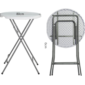 Hitree bán buôn 32 inch cao Chiều cao Cocktail Vòng gấp HDPE nhựa bảng tổ chức sự kiện trắng cho các bên ngoài trời - Product Image 5