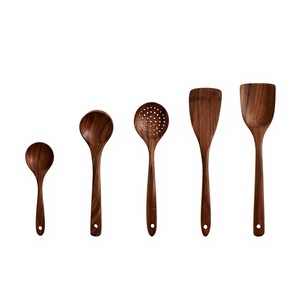 <b>Wooden</b> <b>Utensil</b> Set 1 Piece Spatulas and Spoons Hand Carved Natural Finish Food Safe Dishwasher & Microwave Safe - Product Image 1