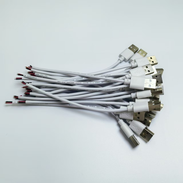 Customized USB 2.0 Charging Cable PVC Jacket Male to Bare Open End Pigtail USB Charger Cable wire harness