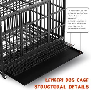 48/38 inç büyük köpek sandık ağır yıkılmaz kaçış geçirmez köpekler kulübesi Metal küçük hayvanlar kafes - Product Image 5