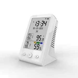 Mini thermomètre de bureau réveil numérique heure Date température humidité affichage unité de température fonction d'alarme de commutation