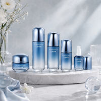 Bocaux et bouteilles cylindriques en verre avec couvercles en plastique à dôme, 50g, 30ml, 50ml, 100ml, 120ml, pour crème de jour et de nuit, et flacon pour nettoyant visage