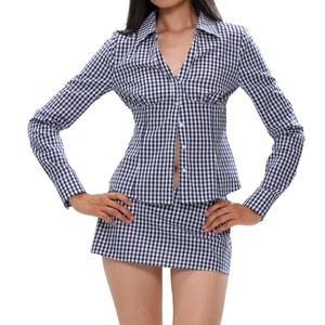 ชุดเซ็ตสองชิ้น เสื้อแขนยาวผ้าแคนวาสสีพื้นสไตล์ใหม่สำหรับฤดูใบไม้ผลิและฤดูร้อน กางเกงขายาวเอวสูงทรงขากว้าง แฟชั่นลำลองมีสไตล์ - Product Image 2