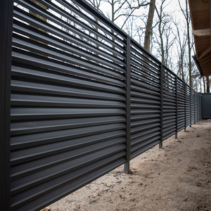 <span class=keywords><strong>Brise</strong></span>-<span class=keywords><strong>vue</strong></span> de sécurité en aluminium noir à lames, revêtement poudré, anti-UV, imperméable, durable, avec <span class=keywords><strong>vue</strong></span> claire et modélisation 3D - Product Image 2