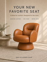 Fauteuil d'appoint rembourré en cuir pleine fleur, confortable et élégant, idéal pour appartement, réception ou usage domestique – Vente directe usine