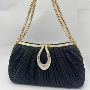 2025 New Satin Pleated Evening <b>Bag</b> Bracelet Handle Handbag Shoulder Crossbody <b>Bag</b> for Women - Product Image 4