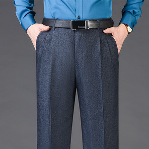 Automne et hiver épais Double plissé ample hommes pantalons taille haute sans fer décontracté affaires professionnel <span class=keywords><strong>pantalon</strong></span> - Product Image 3