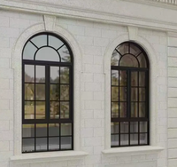 Moderno resistente a la intemperie ventanas francesas de aleación de aluminio templado marco de acero sala de estar escalera Casa de Campo diseño persiana Exterior