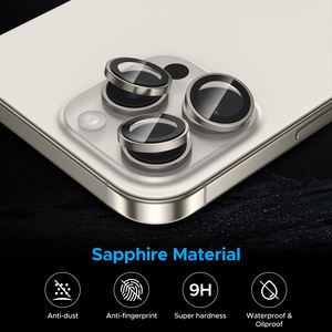 Protection d'Objectif en Verre Saphir Haute Dureté Anti-Rayures Couverture Complète avec Applicateur Facile et Trois Trous pour 15 16 17 Pro - Product Image 2