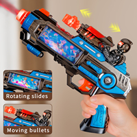 Pistolet à eau électrique télescopique pour enfants, simulation de vibration, jouet de tir lumineux et sonore en plastique, cadeau pour les enfants et les garçons
