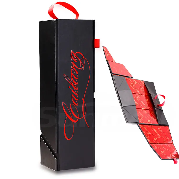 Custom Your Brands Luxury Cardboard Paper Wine Gift Box Packaging With Magnetic Lid
