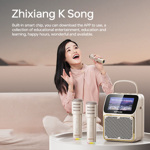 Kinglucky K800 lời bài hát karaoke loa được xây dựng trong 2 Microphone Gia đình thiết lập ca hát Hiển thị màn hình cảm ứng RMS điện 20W pin RGB - Product Image 4