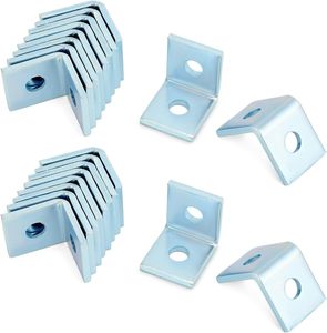 HENENG Lot de 20 connecteurs en L à 90 degrés pour profilés, équerres en acier à 2 trous pour profilés de 1-5/8 po, quincaillerie pour boulons de 1/2 po - Product Image 6