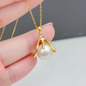 Accesorios 31189DIY, Colgante de Plata S925 con Base Vacía para Cuentas de 11-13 mm, para Collar de Jade de Moda, Colgantes de Perlas 31189DIY - Product Image 1