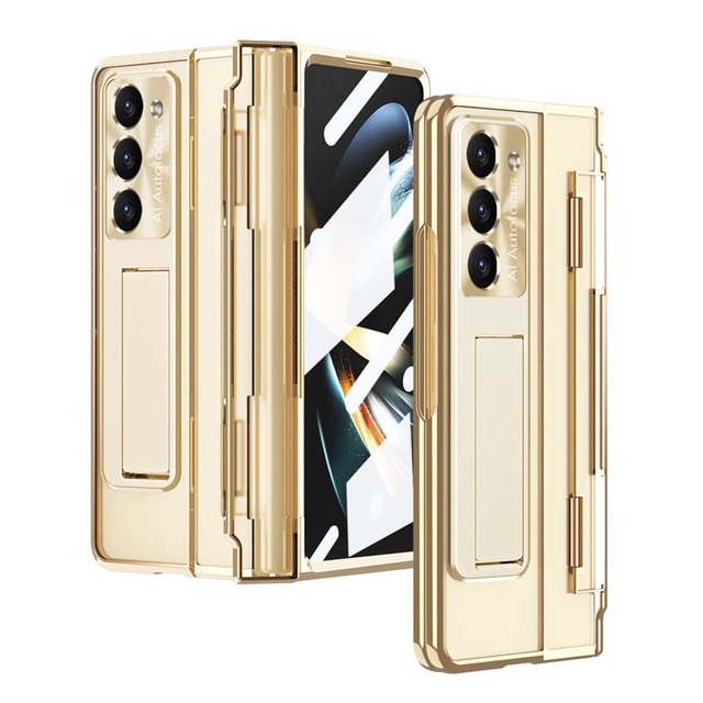 Leveling Hinge Folding Shell With Lens Protection Film Hard Plastic PC Mobile Phone Cover Case for Samsung Galaxy Z Fold 3 4 5 6