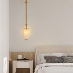 Lámpara de pared minimalista de tela de lino, luz Led E27 con control de interruptor, estilo nórdico, iluminación para dormitorio, mesita de noche y pasillo - Product Image 3