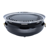 Pinnovo Table Ronde En Acier Inoxydable Barbecue Électrique Grill Table Coréenne Hibachi Restaurant Grill Table Commercial Coréen Bbq