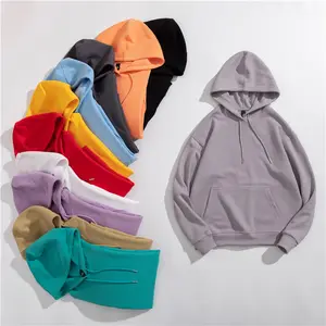 Wholesale hoodies 12 colors-Embroidery/Patch High Quality Plain Unisex Hoodie Custom Logo Cotton And Polyester 12 Colors Drawstring Sweatshirt Hoodies