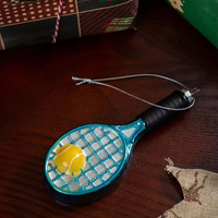 Ornements en verre, raquettes de tennis, battes de baseball, souvenirs personnalisés, décorations d'arbre de Noël, boules de Noël sportives faites à la main