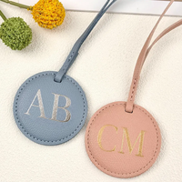 En gros, Breloque de sac à dos ronde, Pendentif, Accessoires de voyage, Breloques de sac à main en PU tendance, Étiquette de bagage décorative