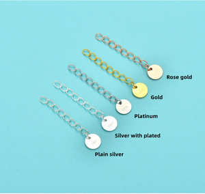 925 Sterling Silver Chain <strong>Extenders</strong> With Tags for <strong>Necklaces</strong> Anklet Bracelet Extension - Product Image 5