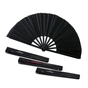 Éventail pliant en bambou et plastique écologique, imprimé avec un logo personnalisé, motif musical classique traditionnel, noir - Product Image 4