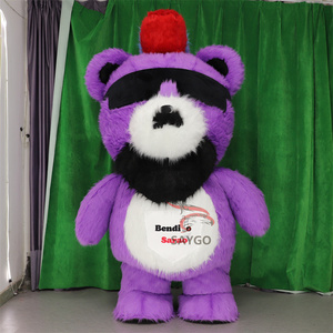 Muñecas esponjosas Aku Cool Bear Mascots disfraz 2M 2,6 m oso inflable de Hip Hop para chicos geniales Cosplay en clubes - Product Image 1