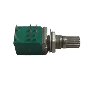 Interruptor de correa doble de 9mm, pomo de manga de eje de 7mm, potenciómetros RV0971GS