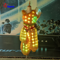 Abito da ballo luminoso a LED da donna, costume etnico indiano per palcoscenico, sfilate, discoteca, carnevale, festival, spettacoli dal vivo, feste, personalizzabile e luminoso