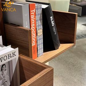 Bibliothèque italienne de luxe étagère d'angle étagère murale multicouche en bois étagère murale flottante décor à <span class=keywords><strong>la</strong></span> maison pour salon - Product Image 4