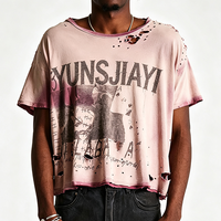 T-shirt vintage délavé, style streetwear, crop top en coton, impression graphique par sublimation, impression DTG, t-shirts usés