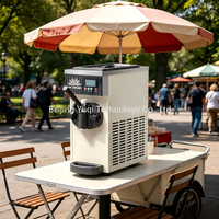 Machine à glace molle commerciale blanche en acier inoxydable compacte pour café, chariot mobile, comptoirs/bancs